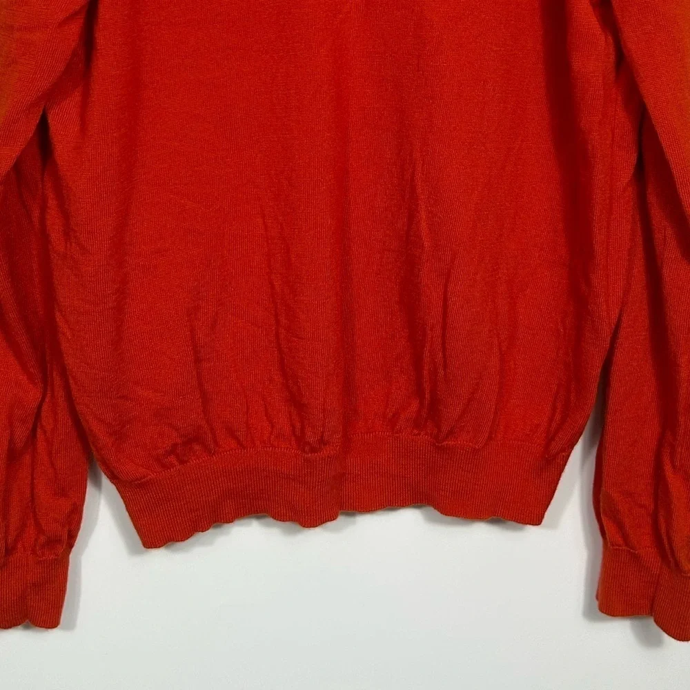 Banana Republic Extra Fine Merino Wool Sweater Size XL Red V-Neck Long Sleeves